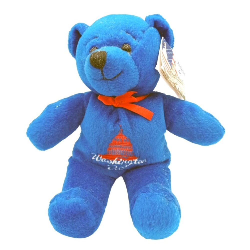 Washington DC Teddy Bear Silberne Blue Plush 7.5 Inch Stuffed Animal Souvenir